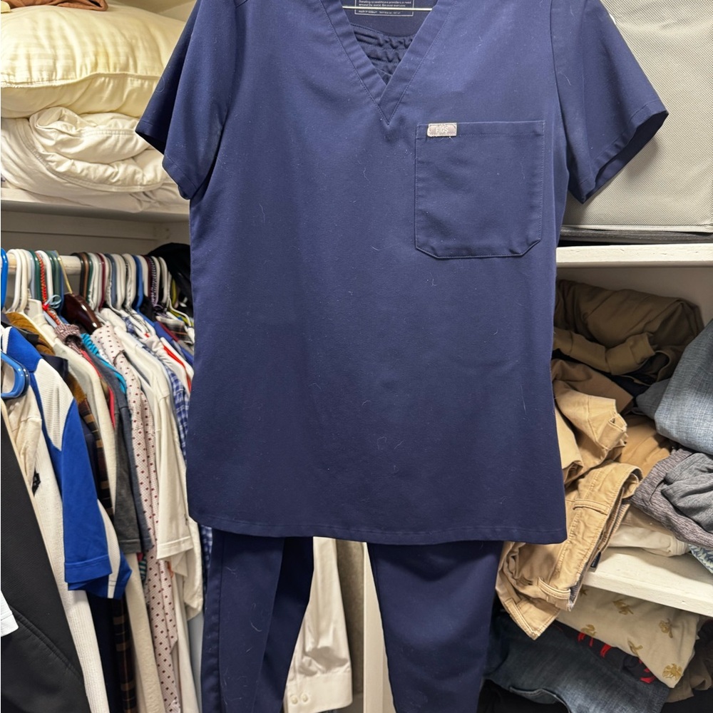 Figs Navy Blue Scrub Set
